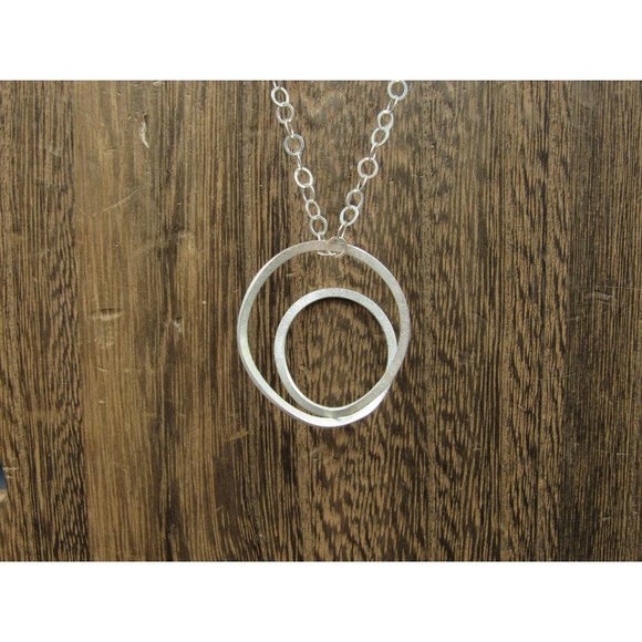 Jewelry - 32 Inch Sterling Silver Long Rustic Twisting Abstract Pendant Necklace